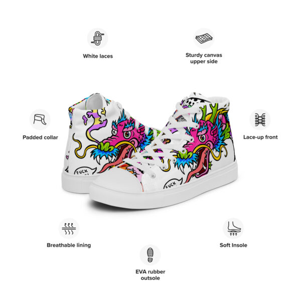 High-Top Leinenschuhe für Herren Doodle Dragon – Bild 2
