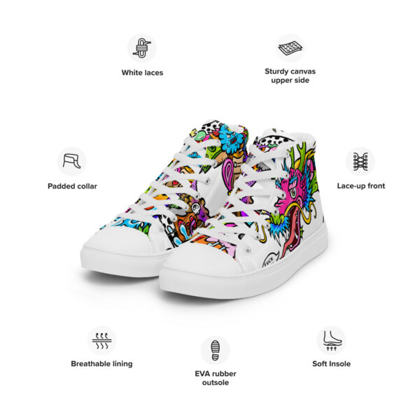 High-Top Leinenschuhe für Herren Doodle Dragon – Bild 3
