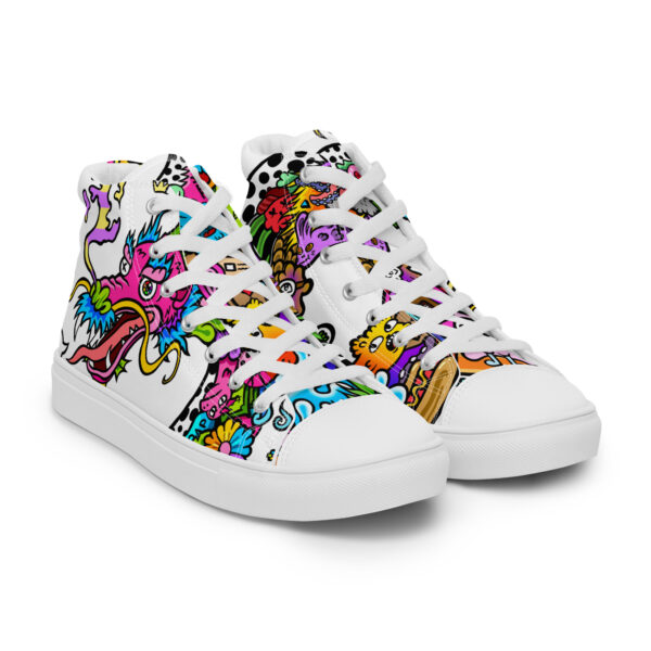 High-Top Leinenschuhe für Herren Doodle Dragon – Bild 20