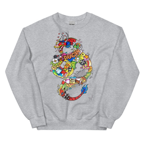 Unisex-Pullover Doodle DRAGON – Bild 6