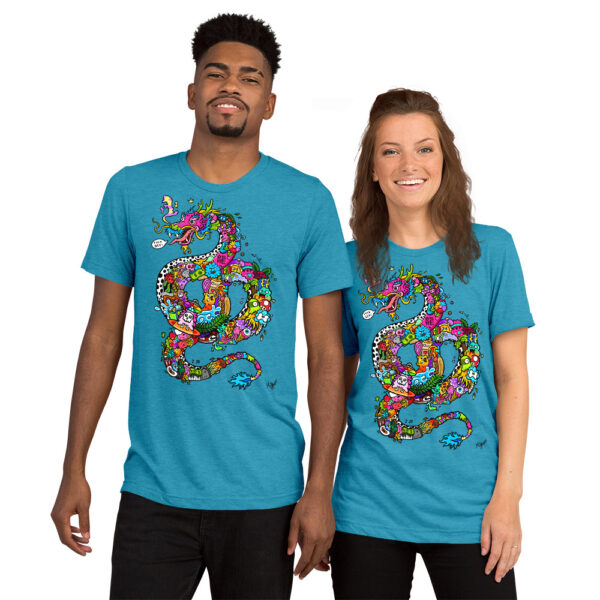 Kurzärmeliges T-Shirt Doodle Dragon – Bild 4