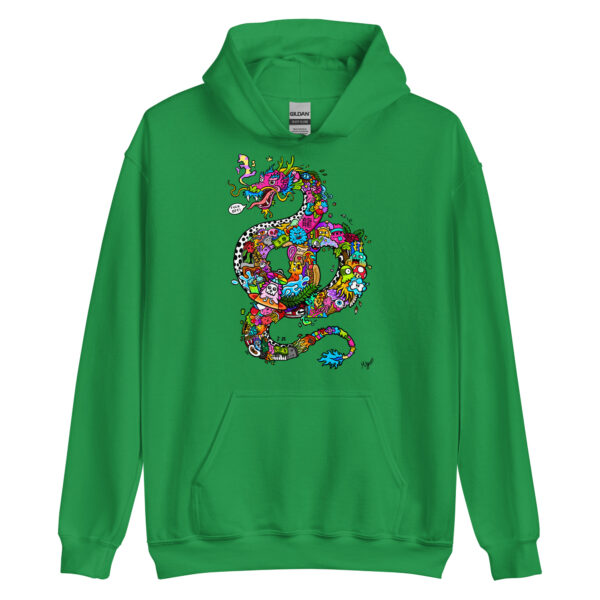 Unisex-Kapuzenpullover Doodle Dragon – Bild 3