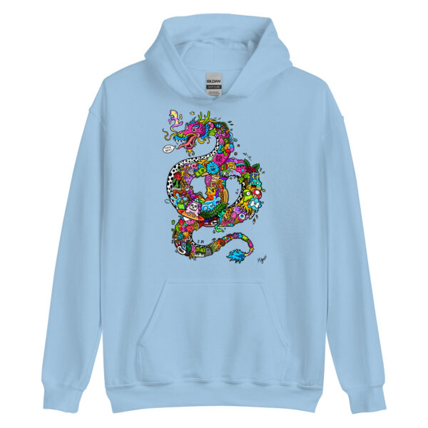 Unisex-Kapuzenpullover Doodle Dragon – Bild 4