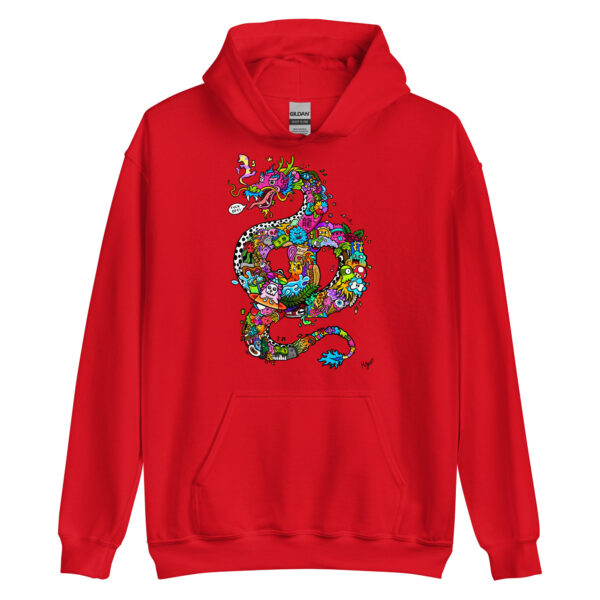 Unisex-Kapuzenpullover Doodle Dragon – Bild 2