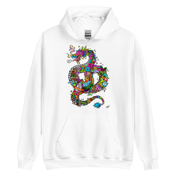 Unisex-Kapuzenpullover Doodle Dragon – Bild 6